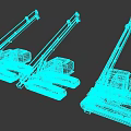 Heavy Duty Tracked Utility Vehicles with Boom Arm in Blue Green Orange