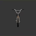 Colorful Frame BMX Bicycle With Black Seat Handlebars And Gold Spokes Textured Tires
