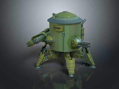 modern turret turntable sci-fi tower defense game tower defense 3d model