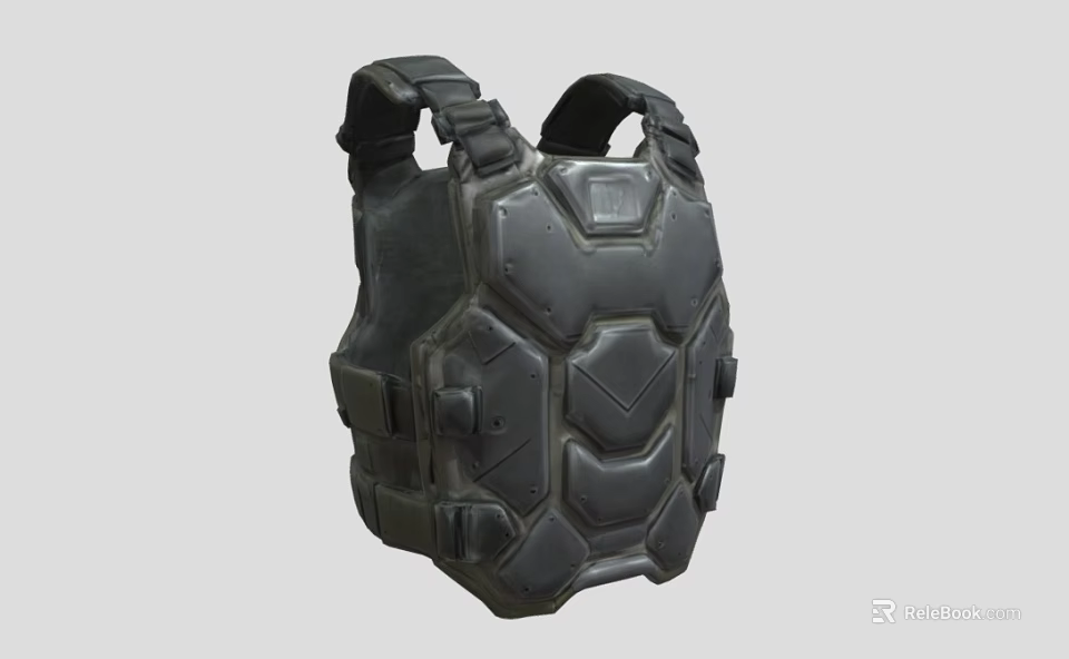 Black Tactical Vest Military Grade Protective Body Armor For Combat Operations 3d model 