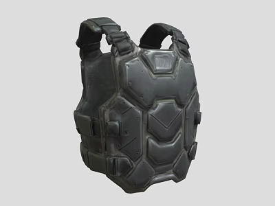 Black Tactical Vest Military Grade Protective Body Armor For Combat Operations 3d model