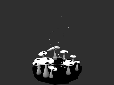 Unique Mushroom Shaped Jewelry With Sparkling White Stones And Light Accents 3d model