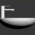 Round White Bathroom Basin With Chrome Faucet And Sleek Modern Design