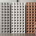 Silent partition cement brick partition cement brick partition wall hollow brick partition hollow brick partition wall 3d model