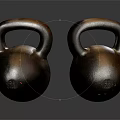 Two Shiny Metal Kettlebells Fitness Equipment for Strength Training and Workout