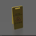 Yellow Warning Sign For Repair In Progress With Caution Symbol 3d model