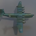 Green Fighter Aircraft With Four Propellers On Wings And White Cross Insignia On Fuselage