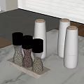 Stainless Steel Pepper Grinders With Wooden Base And Various Peppercorns