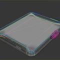 Modern Computer Touchpad Featuring Blue Glowing Surface And Silver Frame