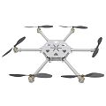 Hexacopter Drone With White Body Black Propellers And Hexagonal Frame Design