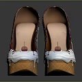 Women's High Heel Shoes Silver Colored With Dripping Design And Pink Jewels On Platform Sole