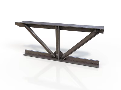 Heavy Duty Industrial Metal Bracket With Triangular Support Structure For Construction 3d model