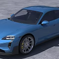 Blue Sports Car With Sleek Design And License Plate