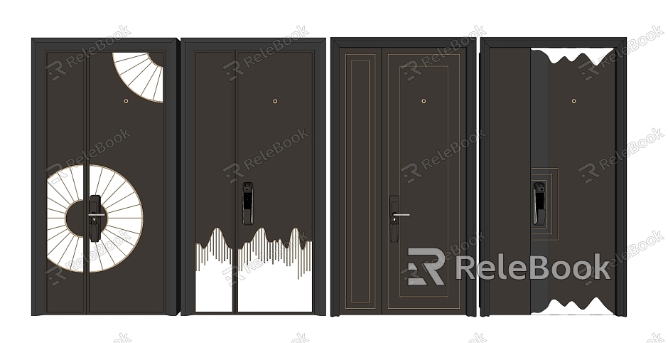 New Chinese style door model