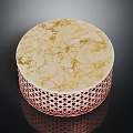 Art Supplies And Musical Instrument Storage Box With Marble Pattern Top Rose Gold Hollow Design