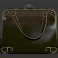 Elegant Vintage Bronze Leather Handbag With Metallic Accents And Top Handles