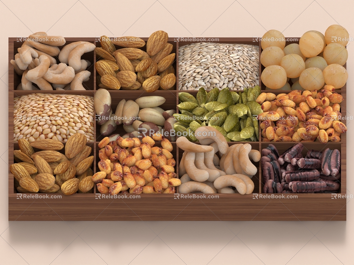 Almond Cashew Dried Fruit Dried Fruit Snack Food Almond Pistachio 3d model