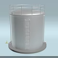 Industrial Equipment Cylindrical Storage Tank With Ladder And Top Railing