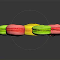 Colorful Macarons On Shiny Black Background Display As Sweet Delicious Dessert
