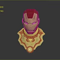 Iron Man Helmet And Chest Plate With Red Gold Color And Glowing Eyes Design