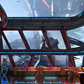 Futuristic KTV Lounge With Neon Lights Digital Screens And Comfortable Seating