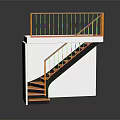 Modern Staircase Design With Wooden Handrail Black Railings And White Wall