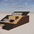 Green Terraced Garden Landscape Design With Multi Level Platforms And Steps