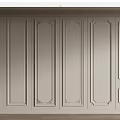 Light Colored Interior Wall Paneling With Decorative Moldings And Classic Design 3d model