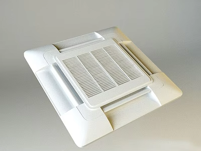 White Square Ceiling Mounted Air Conditioner Fan With Grille Design And Modern Style 3d model