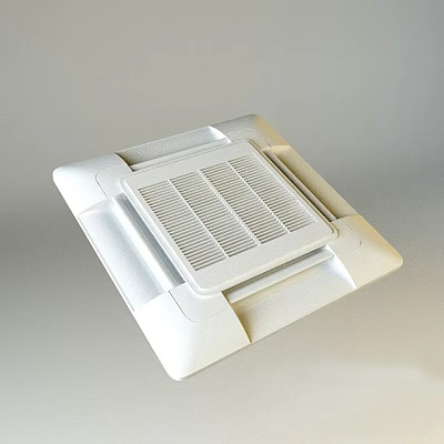 White Square Ceiling Mounted Air Conditioner Fan With Grille Design And Modern Style 3d model