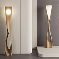 Solid Wood Floor Lamp Retro Style Floor Lamp Log Floor Lamp 3d model