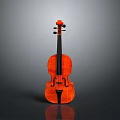 Elegant Wooden Violin With Glossy Surface And Fine String Details For Home Use