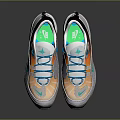 Stylish Athletic Shoes With Orange Blue Accents Gray Sole And Modern Design Details