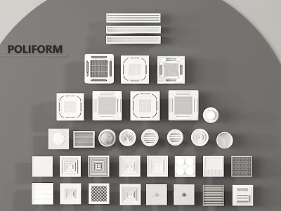 Poliform Air Conditioner Vents With Various Modern Designs And Styles 3d model