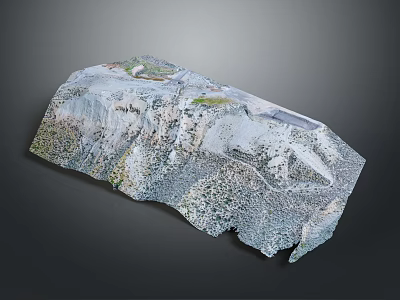 Beautiful Garden Landscape Design With Hills Valleys Lush Greenery And Scenic Paths 3d model