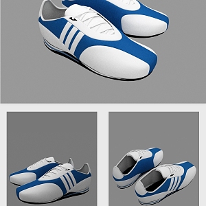 Modern shoes clothing shoes and hats 3d model