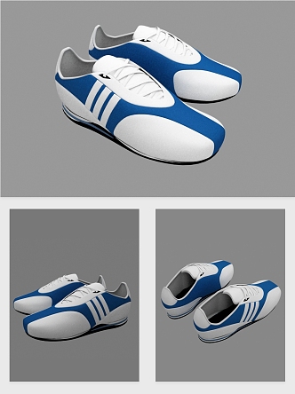 Modern shoes clothing shoes and hats 3d model