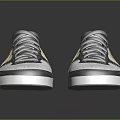 Modern Nike Low Top Sneakers With Gray White And Yellow Upper And White Sole