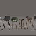 Assorted Stylish Bar Stools Featuring Various Designs Metal Wooden Legs And Multiple Colors