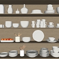 Modern ceramic tableware dishes cups kitchen supplies dining cabinet 3d model