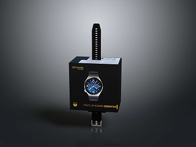 Swiss Movement Watch With Blue Dial And Metal Strap In Box Packaging 3d model