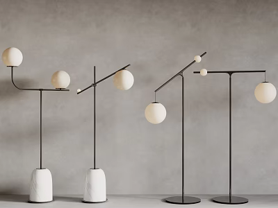 Modern Floor Lamps With Spherical Shades And Unique Structures 3d model