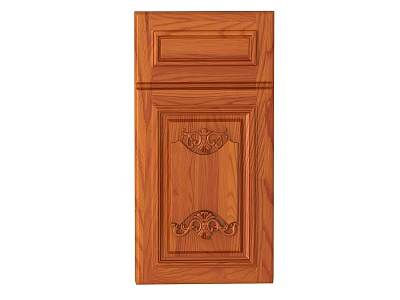 Wooden Cabinet Door Panel Featuring Intricate Carved Patterns And Classic Design 3d model