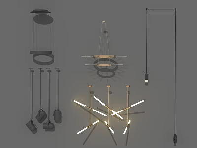 Modern Chandelier Designs With Various Hanging Styles And Lighting Fixtures 3d model