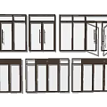 Various Style Glass Doors With Sliding Hinged Designs And Metal Frames Transparent Vertical Striped Glass