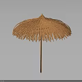 Natural Straw Outdoor Umbrella Furniture with Wooden Pole and Classic Design