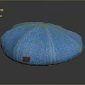 Blue Knit Beret with Red Label Detail Fashion Accessory for Daily Wear