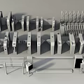Modern Public Facility Access Control Systems With Turnstiles Barriers And Security Gates 3d model