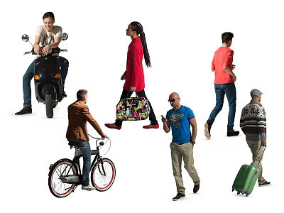 Multiple People Doing Various Daily Activities 3d model