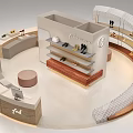 Modern Shopping Mall Shoe Retail Counter With Display Shelves And Elegant Layout